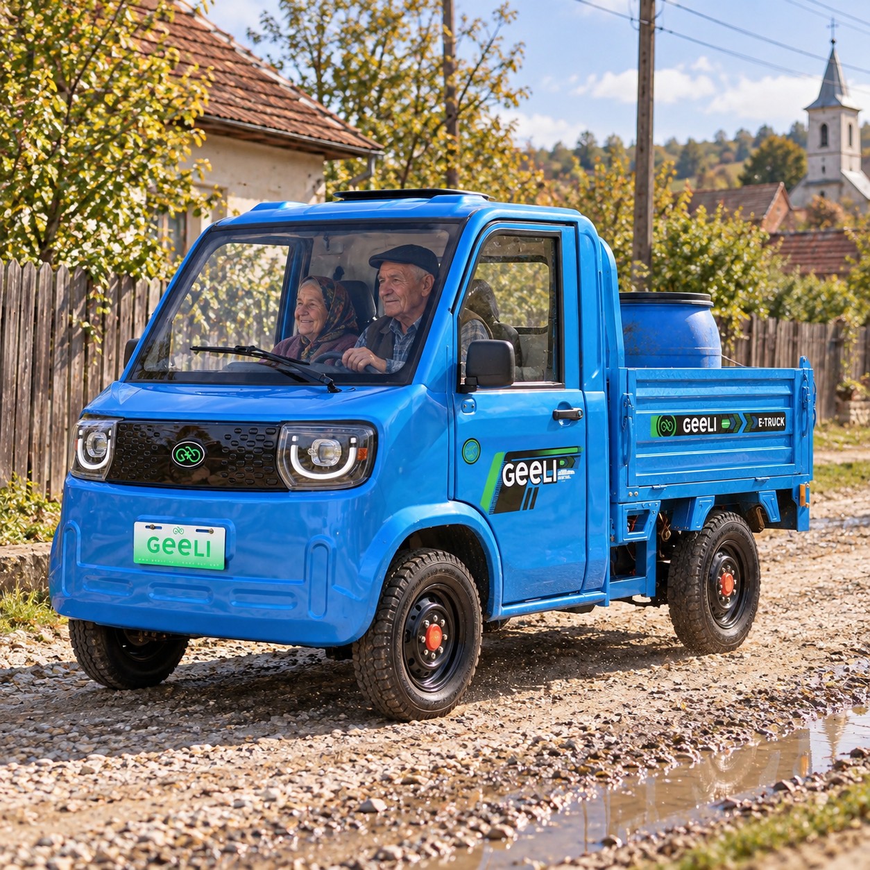 Camionetă electrică fără permis Geeli E-Truck cu 2 locuri omologate
