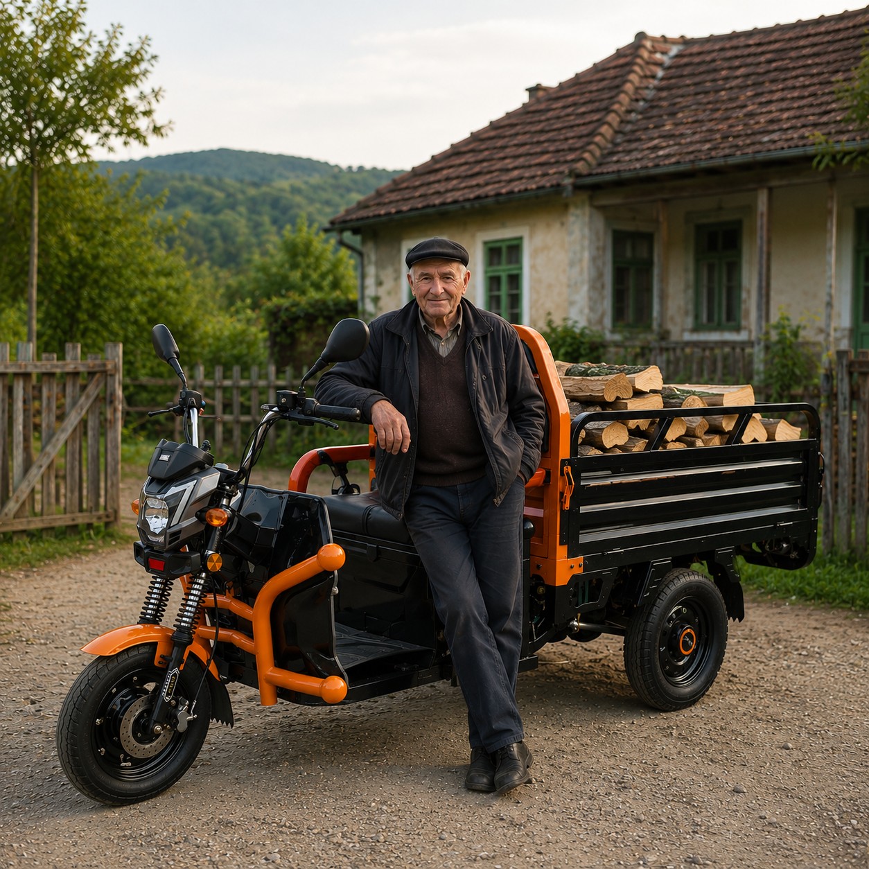 RURIS PILOT 3120 transportând lemne pentru gospodărie