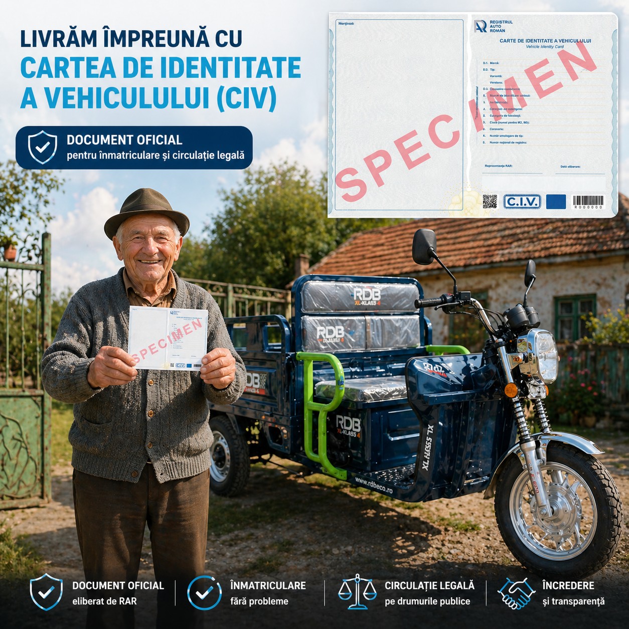 XL-KLASS4 150 livrat cu CIV emis gratuit pentru înregistrare