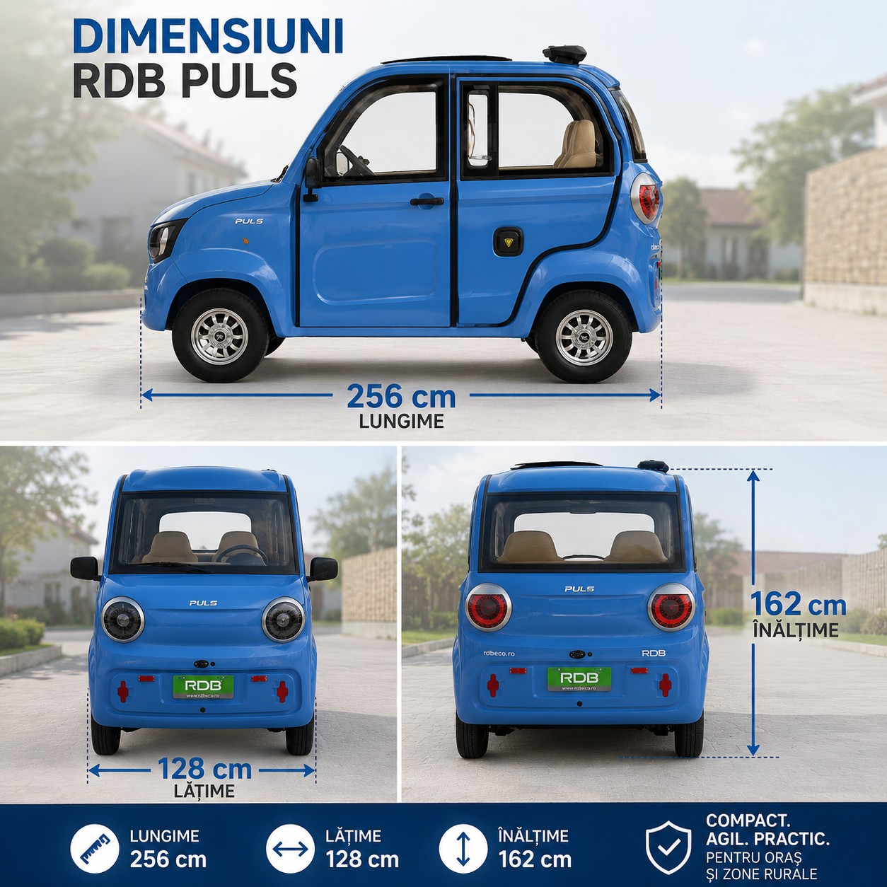 Dimensiuni totale RDB PULS 264 x 128 x 162 cm