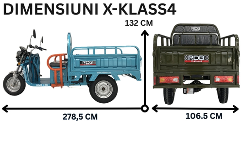 Dimensiuni triciclu electric X Klass4