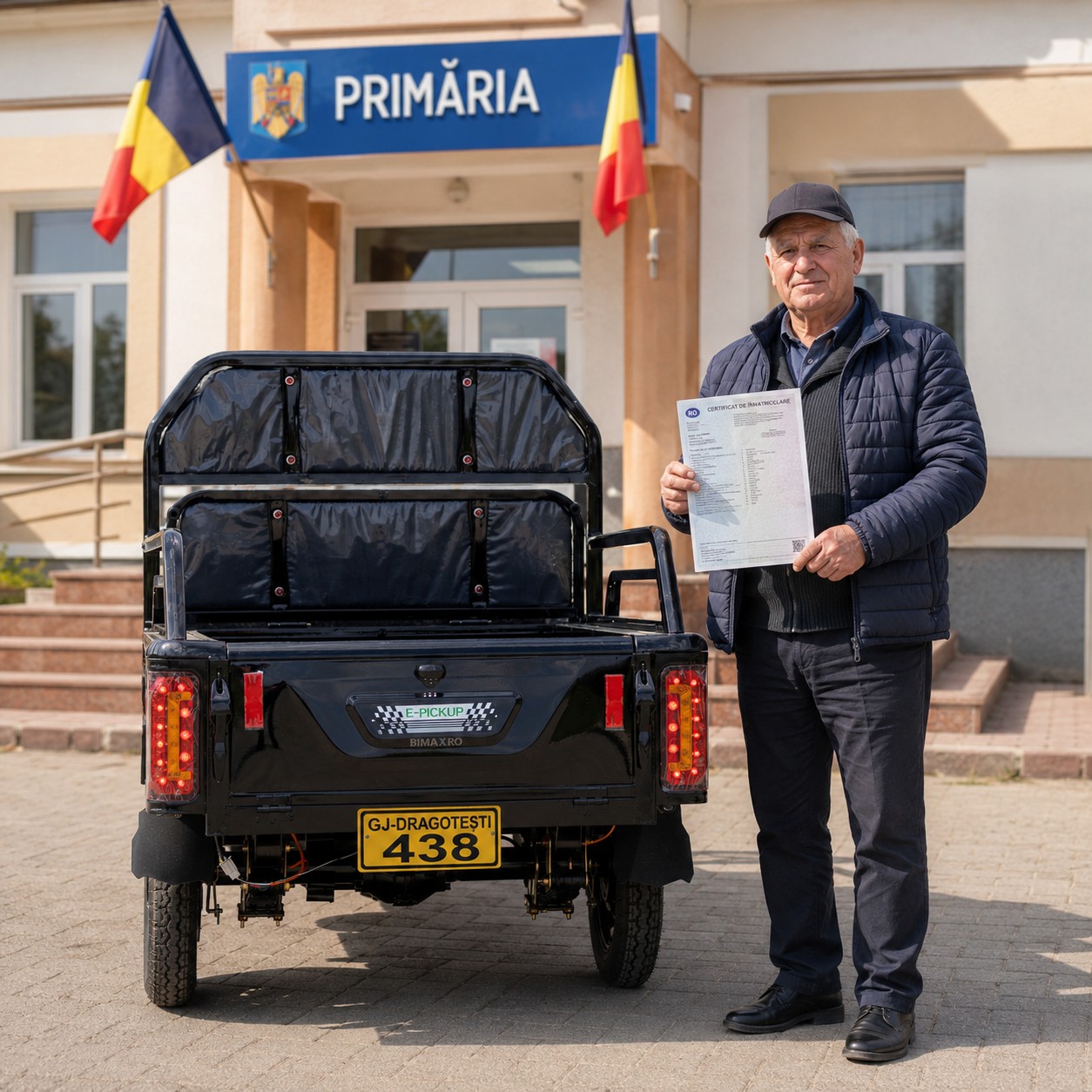 Geeli E-Pickup cu CIV și număr de înregistrare la primărie