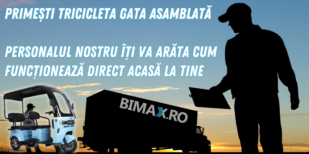 triciclu electric gata asamblat