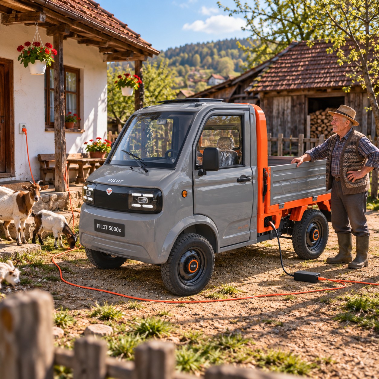 RURIS PILOT 5000S camionetă electrică încărcată la priză normală