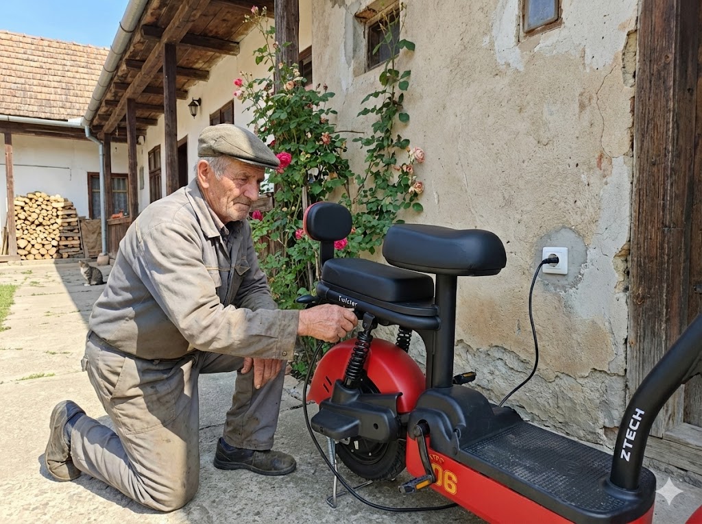 Încărcare scuter electric ZT-02 la priză normală 230V