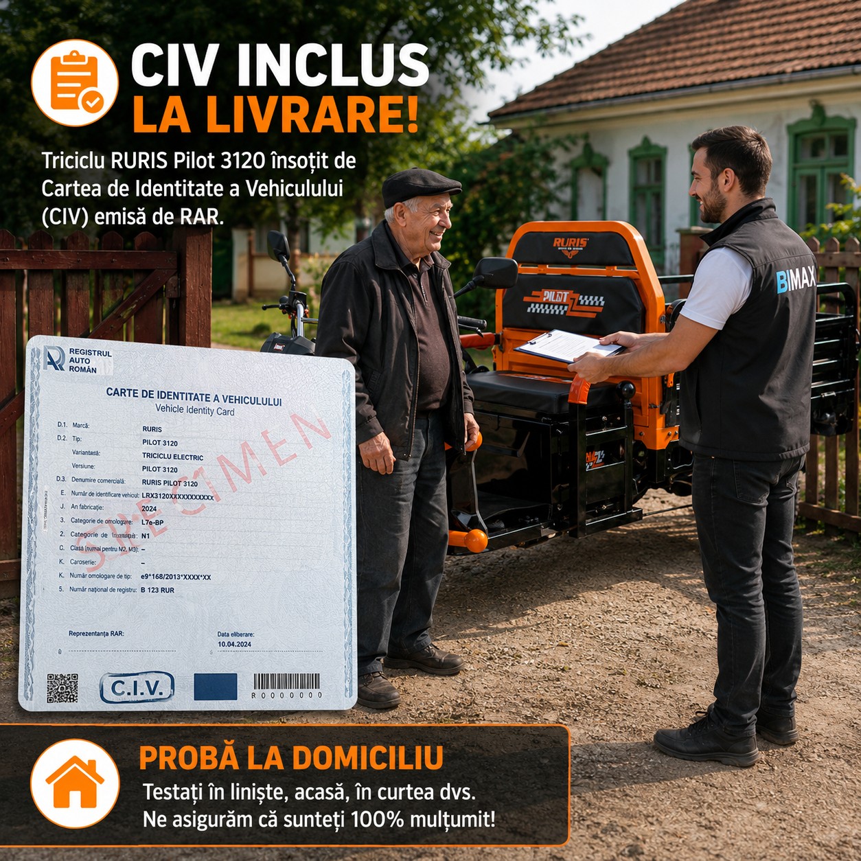 RURIS PILOT 3120 livrat cu CIV inclus și probă la domiciliu