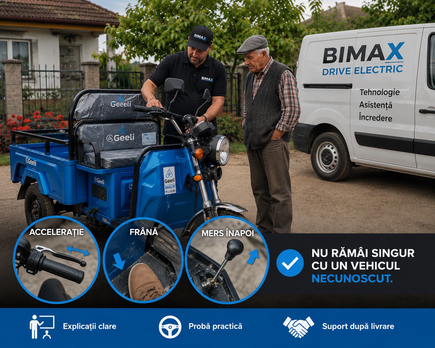 Livrare Geeli E-Pickup cu șoferul Bimax