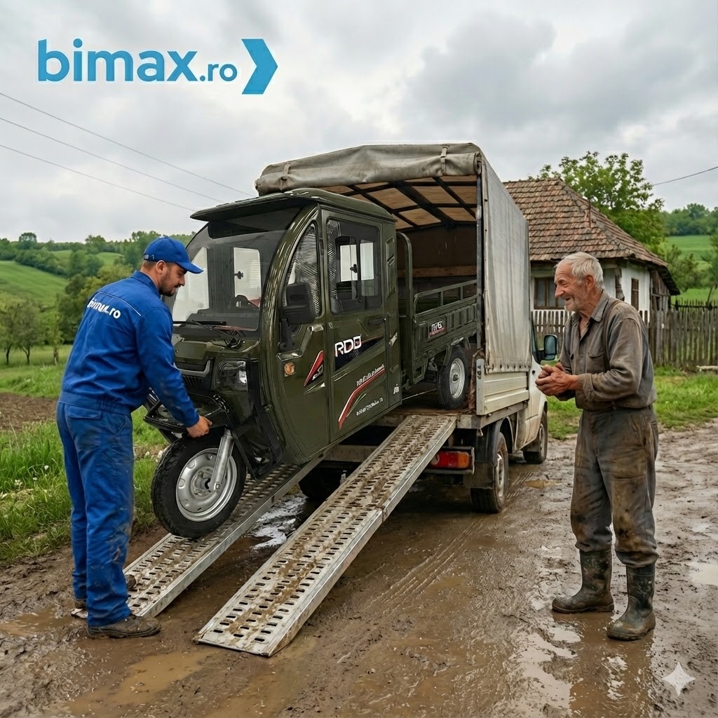 Livrare MAX KLASS4 cu transport propriu Bimax și descărcare în fața curții