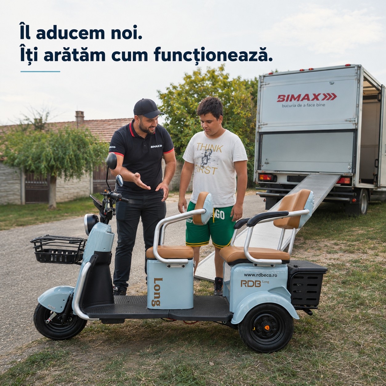 Livrare RDB LONG cu mașinile proprii Bimax și instructaj la domiciliu