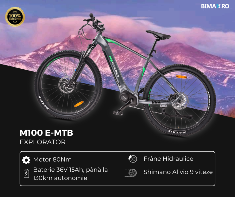 specificatii tehnice m100 mountain bike electric