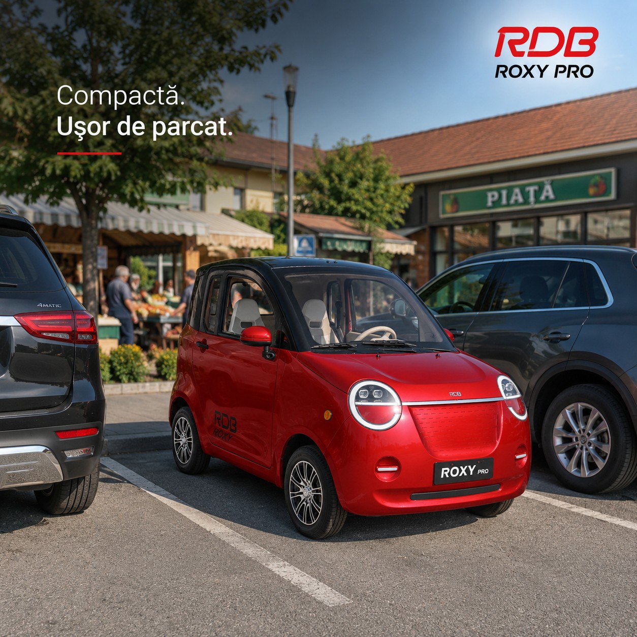 RDB ROXY PRO se parchează ușor în spații înguste