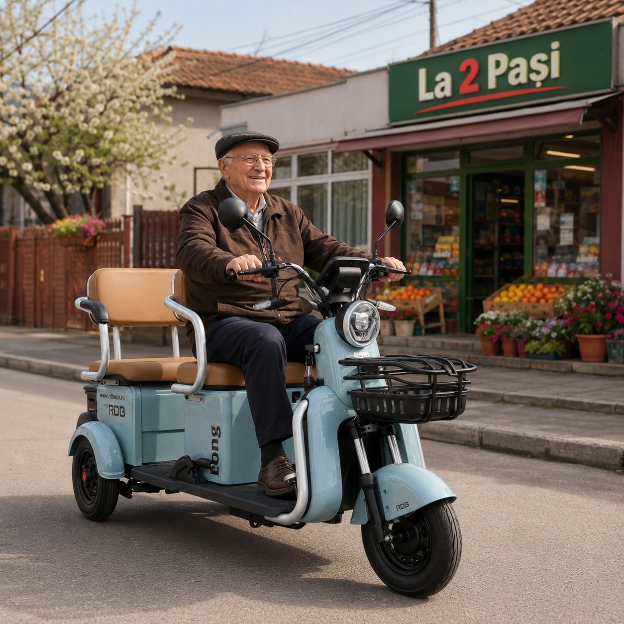 RDB LONG cu frână la mână, frână la picior și frână de parcare