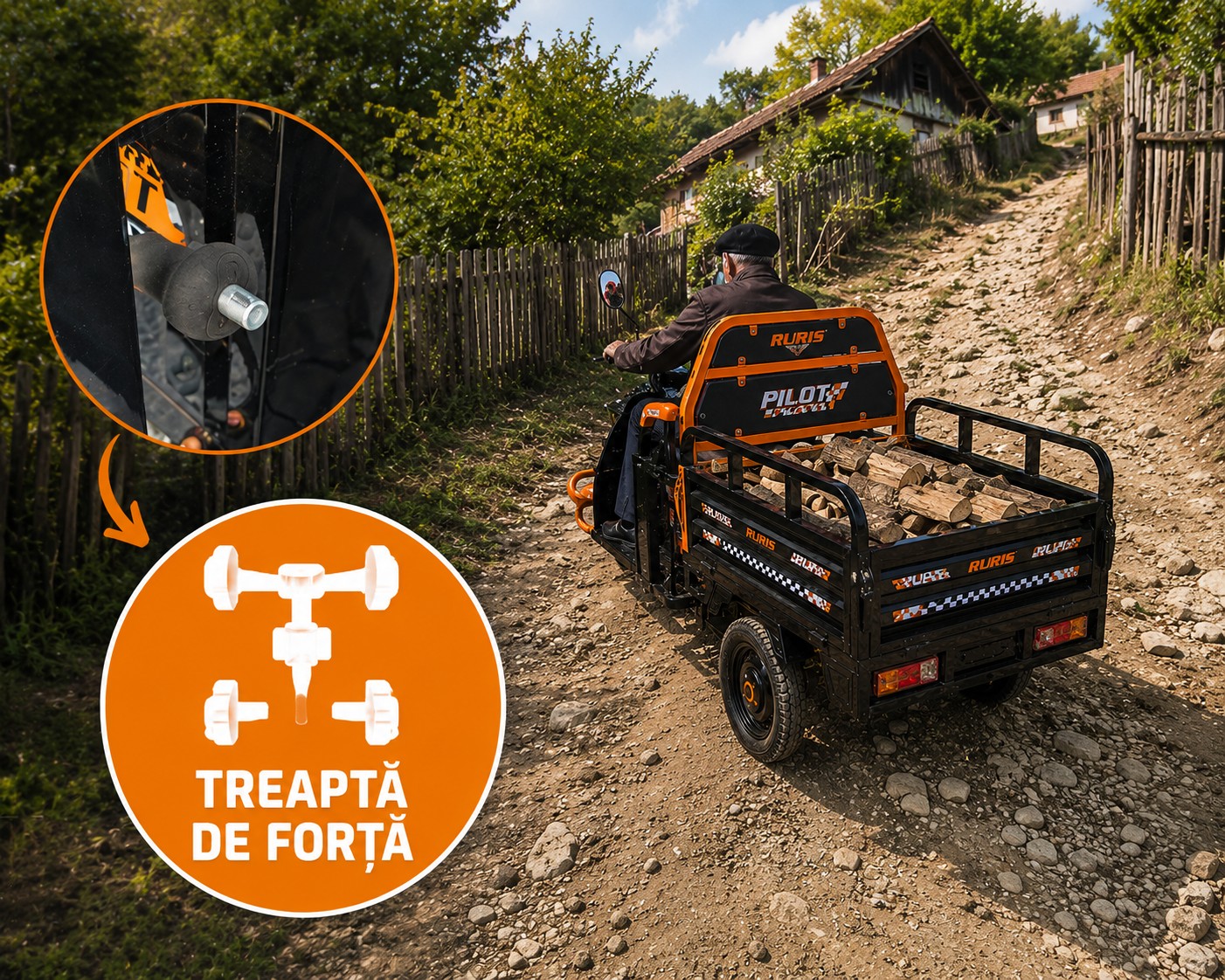 RURIS PILOT 3120 cu treaptă de forță pentru urcare pantă și zone dificile