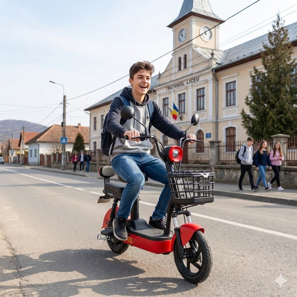 Scuter electric ZT-02 omologat L1e, 25 km/h, utilizare fără permis de la 16 ani