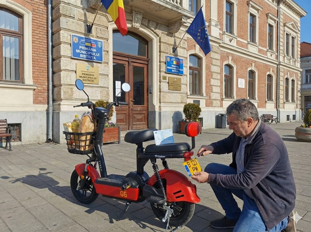 Scuter electric ZT-02 cu număr de înregistrare pentru circulație legală