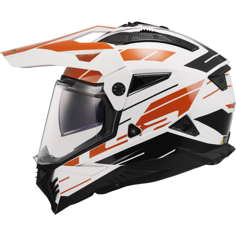 Casca Moto, ATV LS2 Pioneer 2, Adventure MX702, Alb-Portocaliu [4]