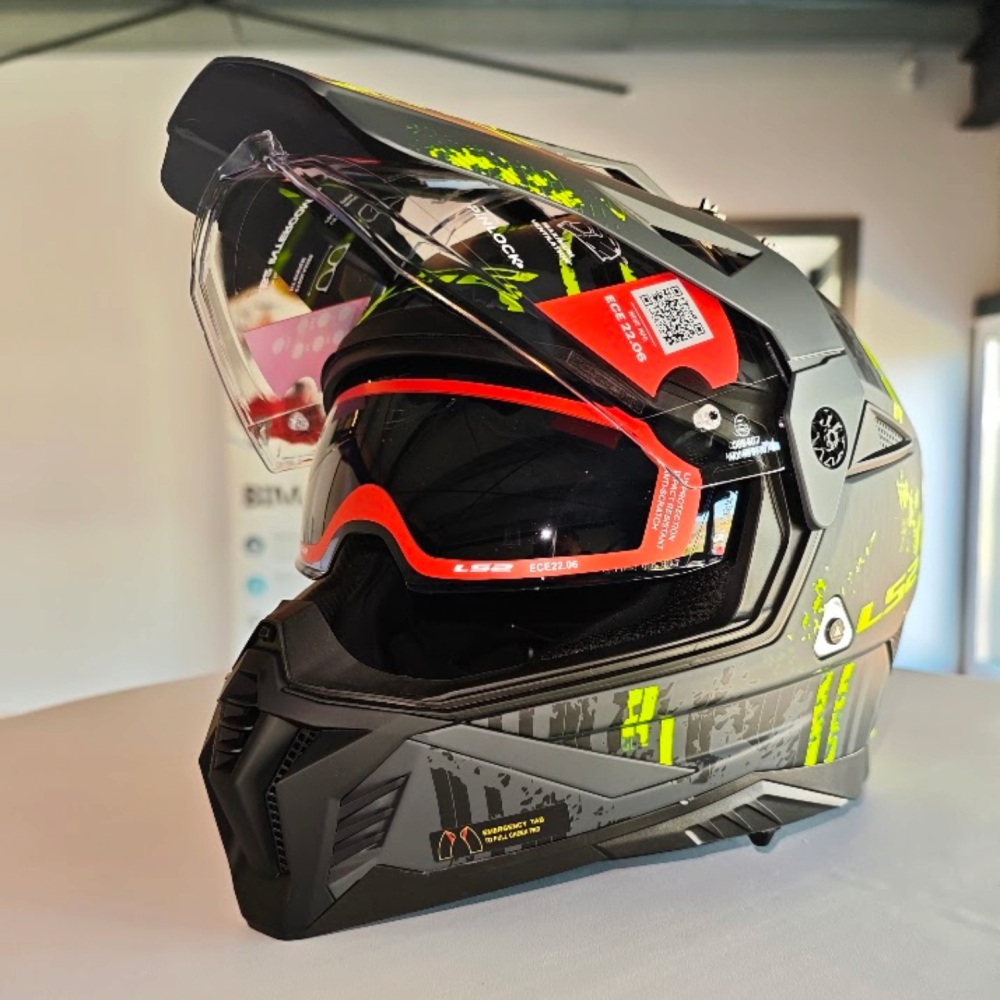Casca Moto, ATV LS2 Pioneer 2, Adventure MX702, Negru-Galben [4]
