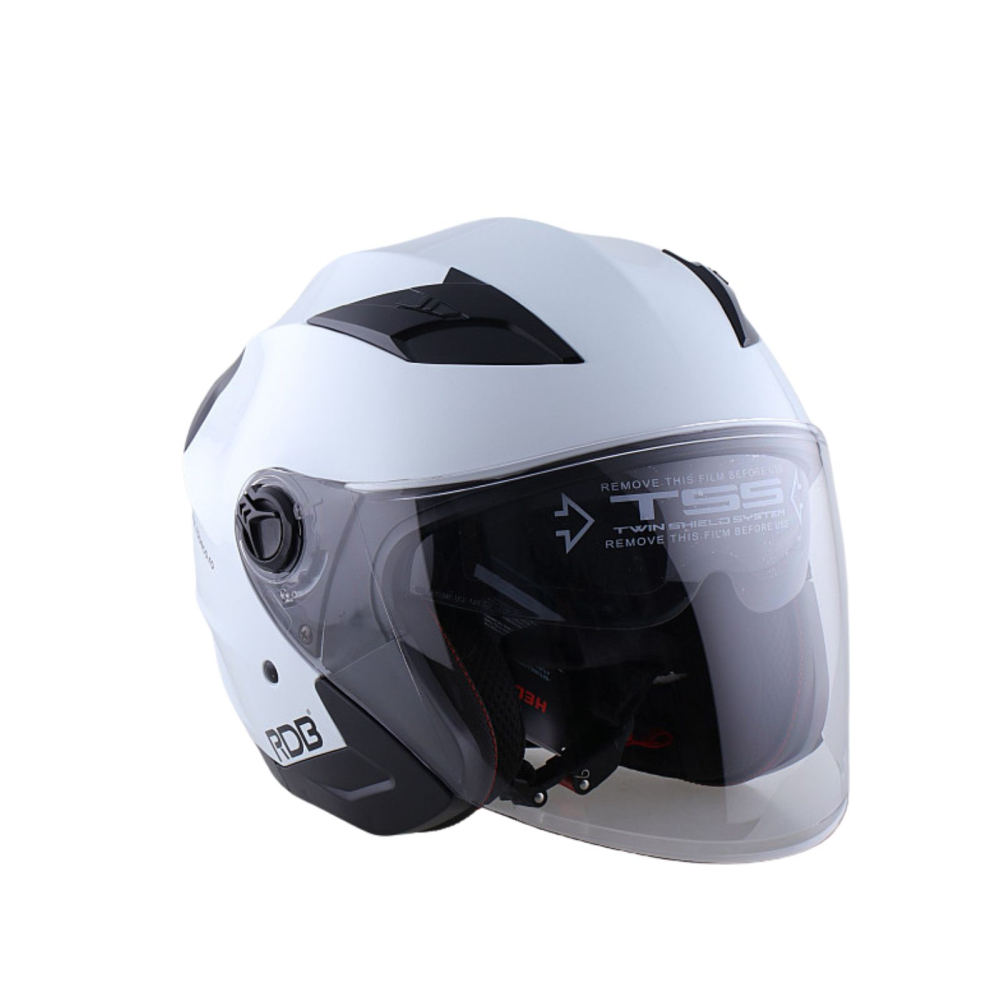 Casca scuter cu viziera si ochelari de soare RDB 708, Alb [7]