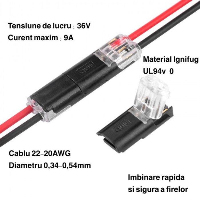 Conector mama-tata 2 pini cu mufare rapida [2]