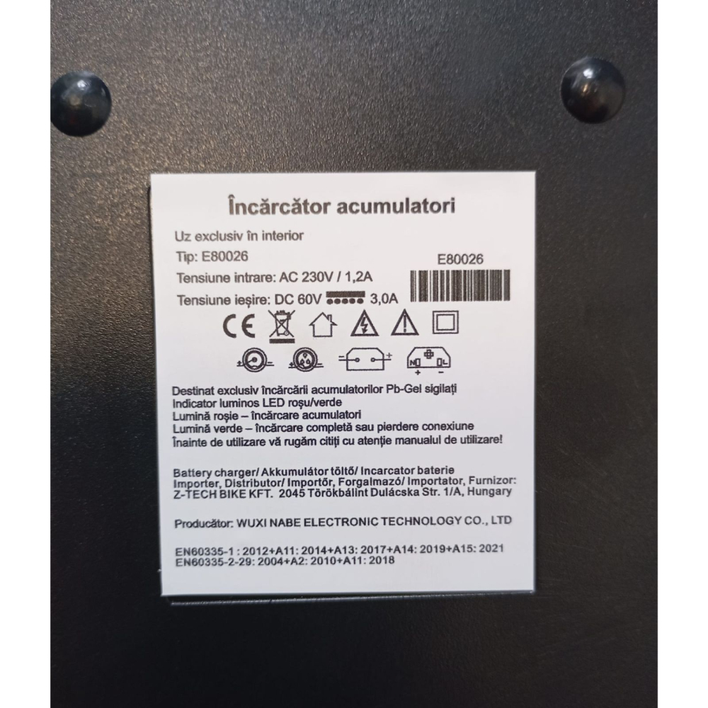 Incarcator bicicleta electrica 60V 3A FLAT (Plumb Acid) [2]