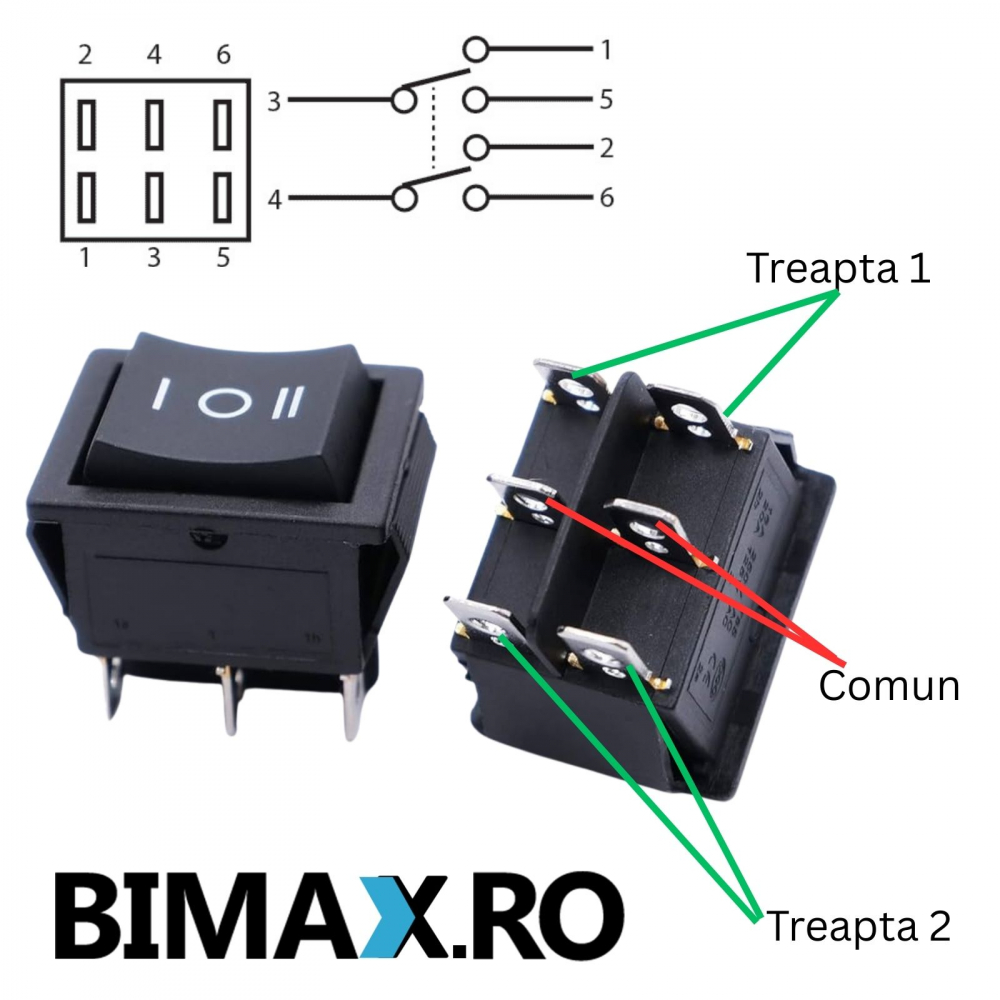 Intrerupator, comutator 3 Pozitii, cu retinere  pentru masinute electrice copii [3]