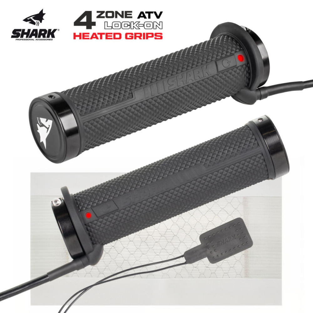 Mânere încălzite ATV SHARK 4ZONE Lock-On cu încălzitor de deget și încălzire șa, 12V [9]