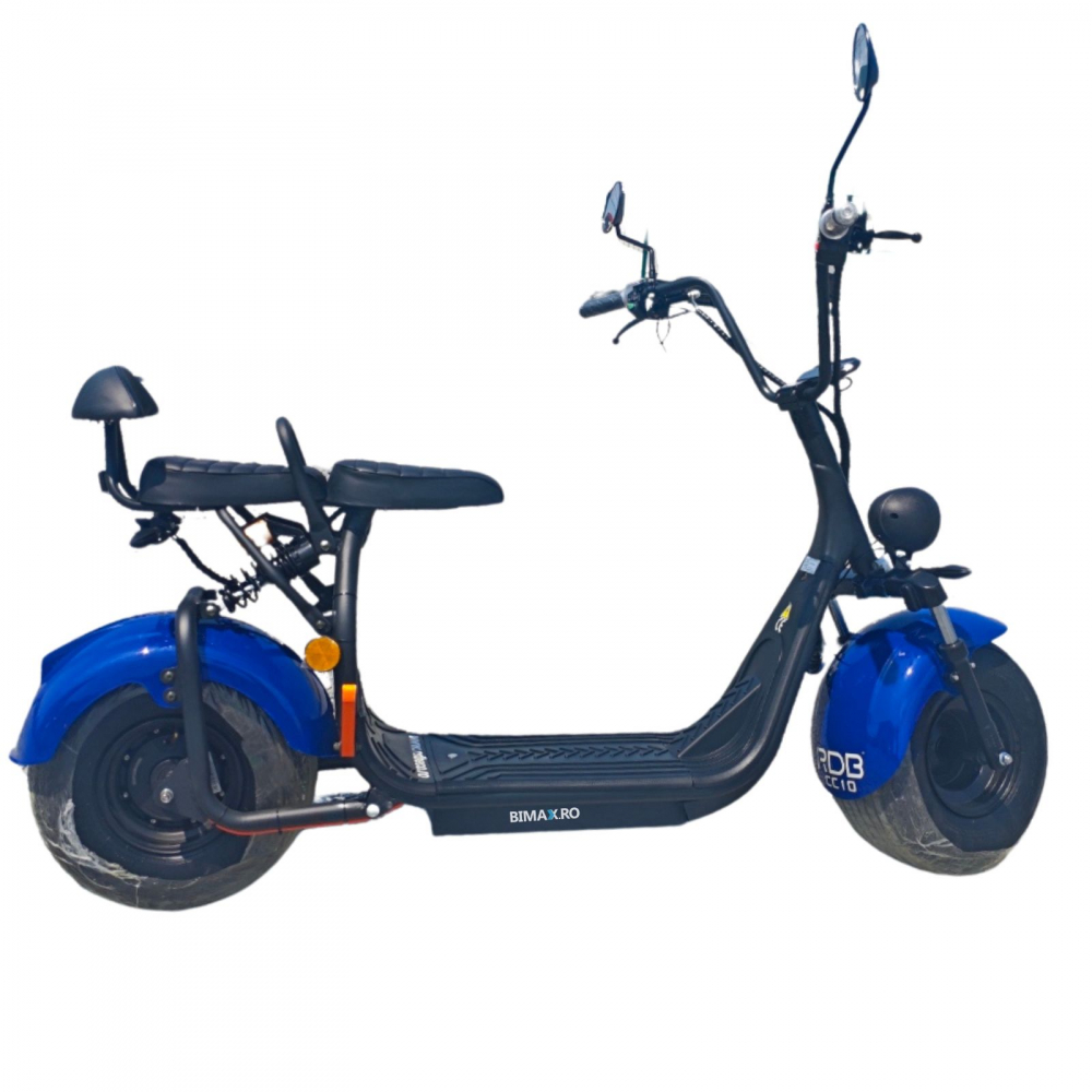 Scuter electric Harley CC10, motor 1500W, roti late, 25km/h fara permis, 2 locuri, Acumualtor Litiu, Autonomie max 50km, Portocaliu [17]