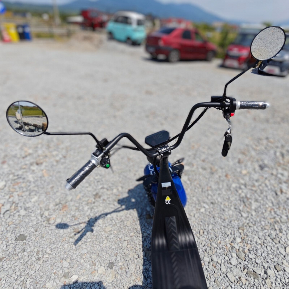 Scuter electric Harley CC10, motor 1500W, roti late, 25km/h fara permis, 2 locuri, Acumualtor Litiu, Autonomie max 50km, Portocaliu [11]