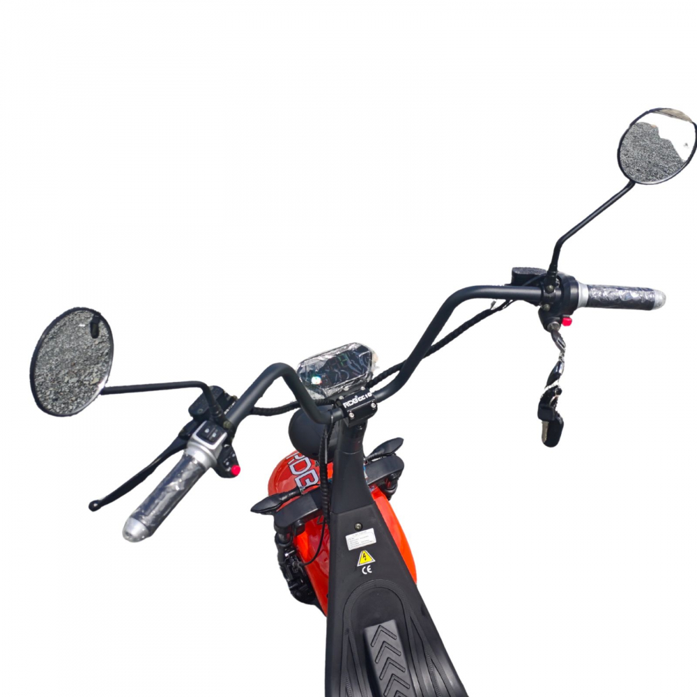 Scuter electric Harley CC10, motor 1500W, roti late, 25km/h fara permis, 2 locuri, Acumualtor Litiu, Autonomie max 50km, Portocaliu [5]