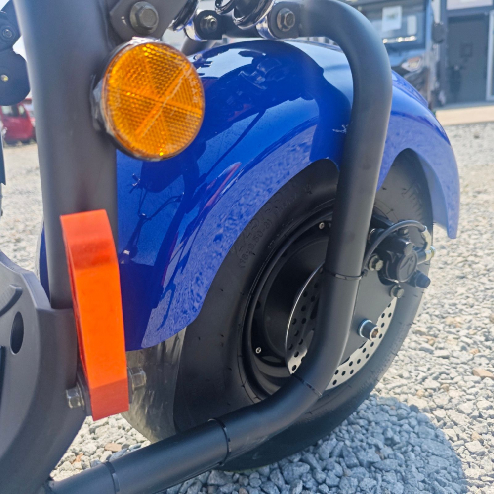 Scuter electric Harley CC10, motor 1500W, roti late, 25km/h fara permis, 2 locuri, Acumualtor Litiu, Autonomie max 50km, Portocaliu [6]