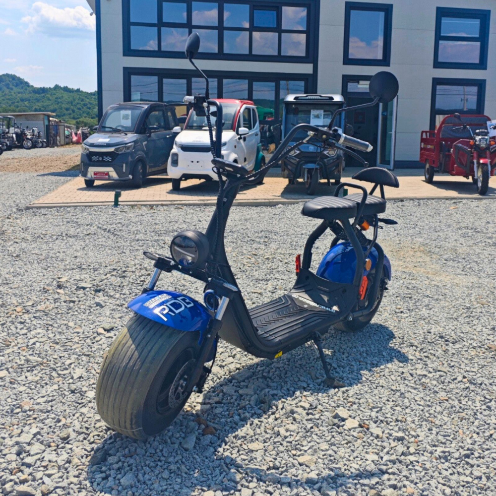 Scuter electric Harley CC10, motor 1500W, roti late, 25km/h fara permis, 2 locuri, Acumualtor Litiu, Autonomie max 50km, Portocaliu [15]