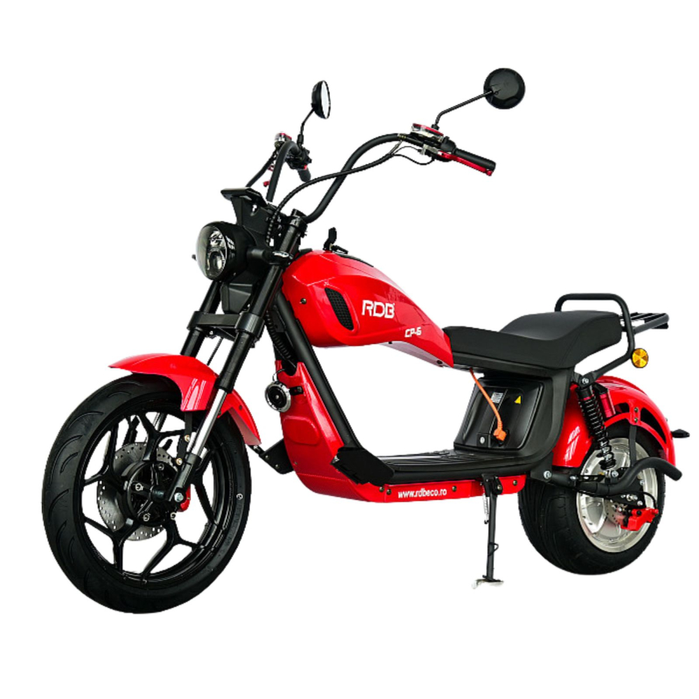 Scuter electric tip Chopper, motor 2000W, 25km/h fara permis, 2 locuri, Acumulator Litiu detasabil, Autonomie max 50km [7]