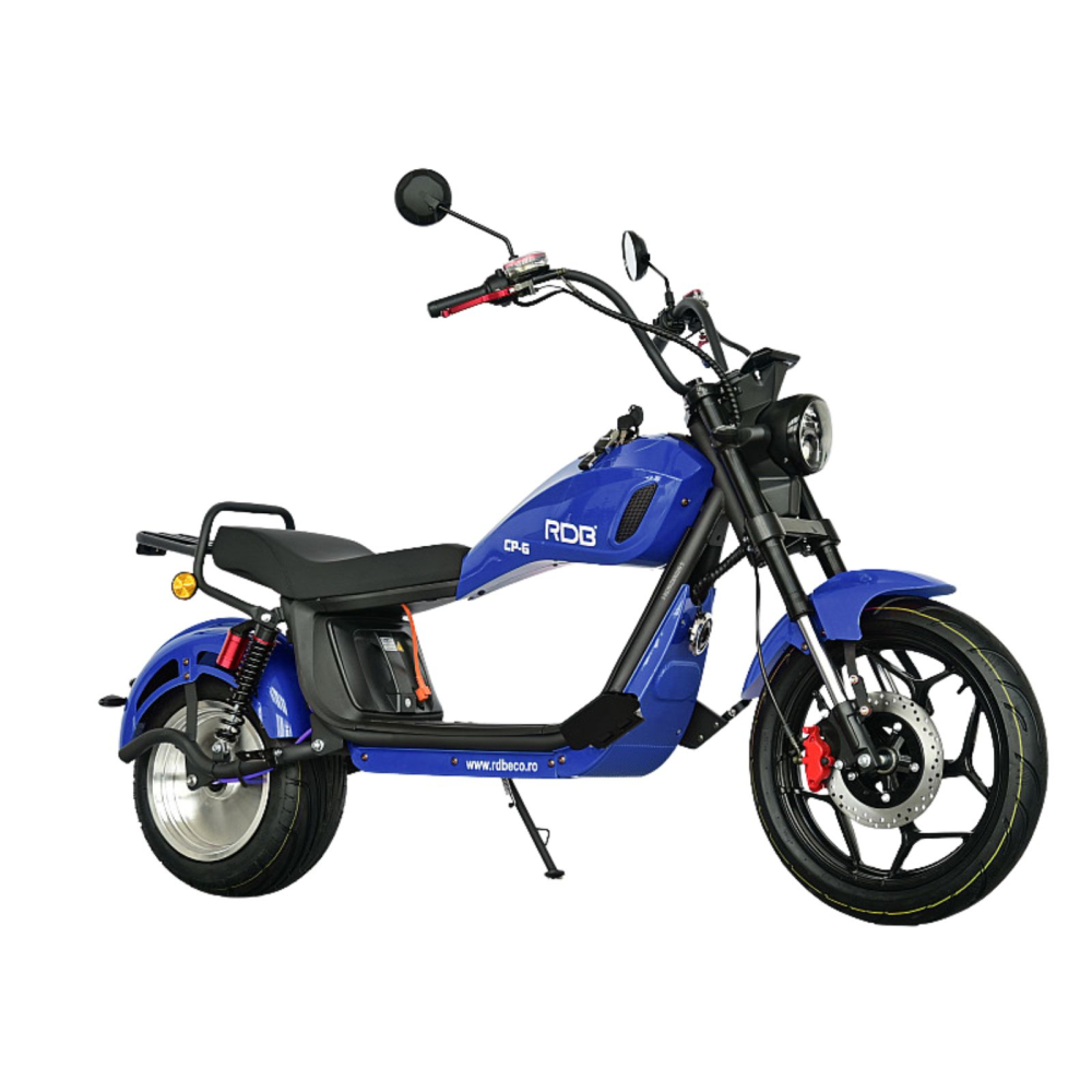 Scuter electric tip Chopper, motor 2000W, 25km/h fara permis, 2 locuri, Acumulator Litiu detasabil, Autonomie max 50km [11]