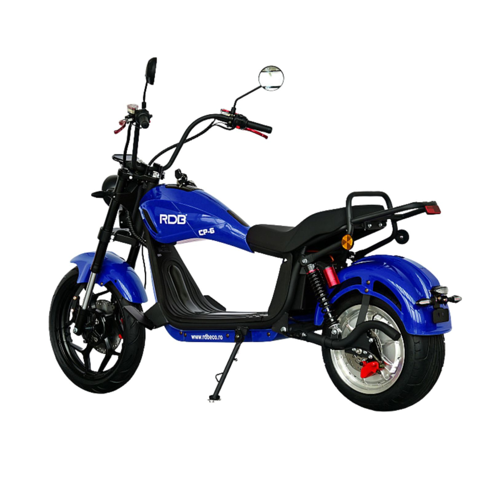 Scuter electric tip Chopper, motor 2000W, 25km/h fara permis, 2 locuri, Acumulator Litiu detasabil, Autonomie max 50km [13]