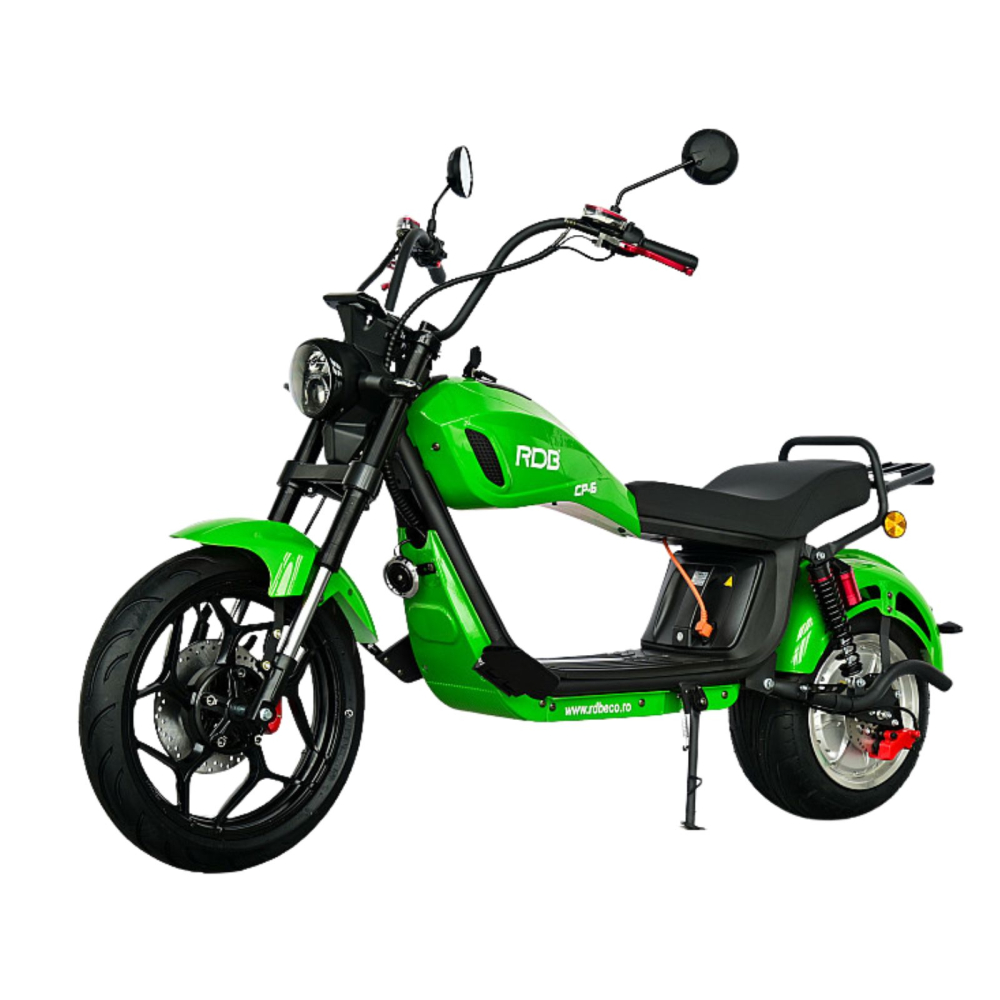 Scuter electric tip Chopper, motor 2000W, 25km/h fara permis, 2 locuri, Acumulator Litiu detasabil, Autonomie max 50km [25]