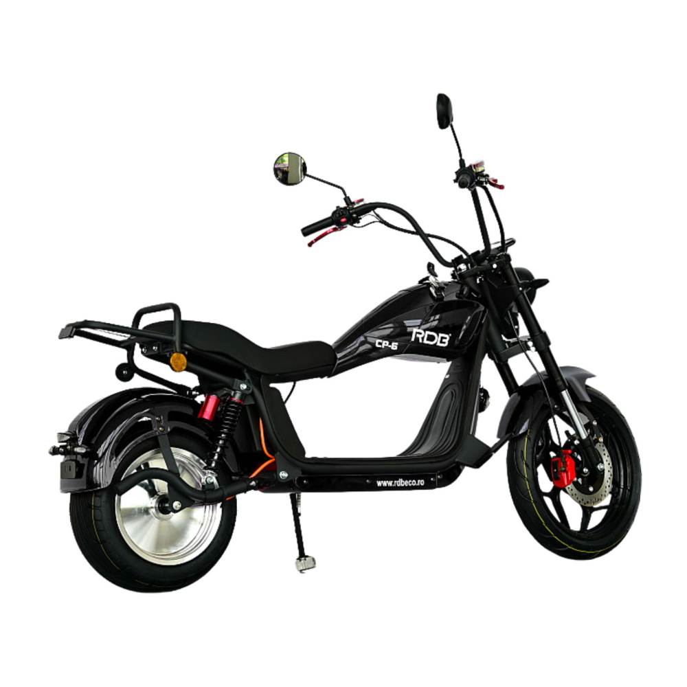Scuter electric tip Chopper, motor 2000W, 25km/h fara permis, 2 locuri, Acumulator Litiu detasabil, Autonomie max 50km [18]