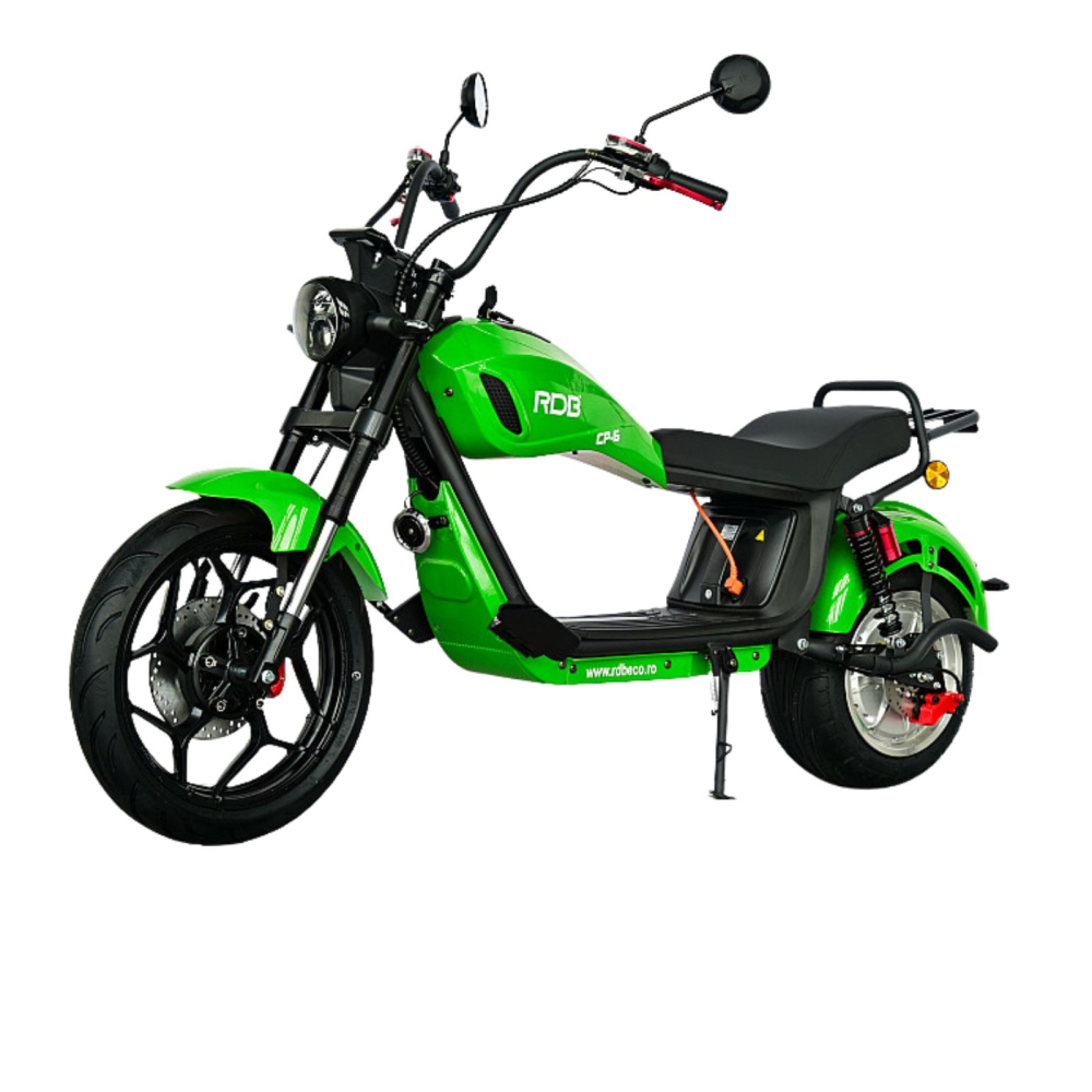 Scuter electric tip Chopper, motor 2000W, 25km/h fara permis, 2 locuri, Acumulator Litiu detasabil, Autonomie max 50km [20]