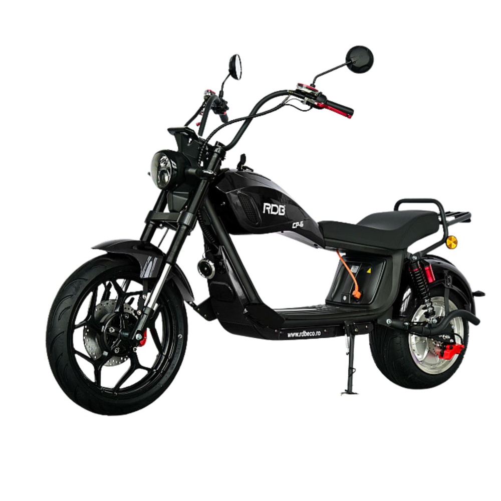 Scuter electric tip Chopper, motor 2000W, 25km/h fara permis, 2 locuri, Acumulator Litiu detasabil, Autonomie max 50km [15]