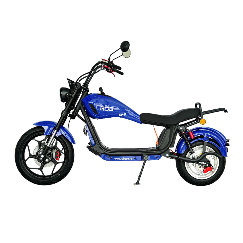 Scuter electric tip Chopper, motor 2000W, 25km/h fara permis, 2 locuri, Acumulator Litiu detasabil, Autonomie max 50km [9]