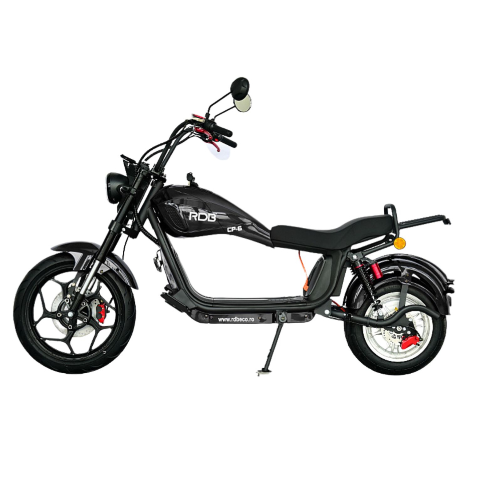 Scuter electric tip Chopper, motor 2000W, 25km/h fara permis, 2 locuri, Acumulator Litiu detasabil, Autonomie max 50km [14]