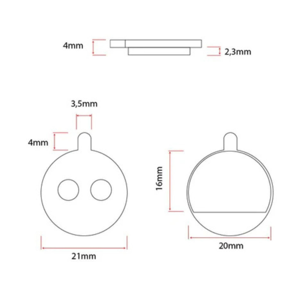 Set 2 perechi placute frana, 20mm diametru exterior [2]