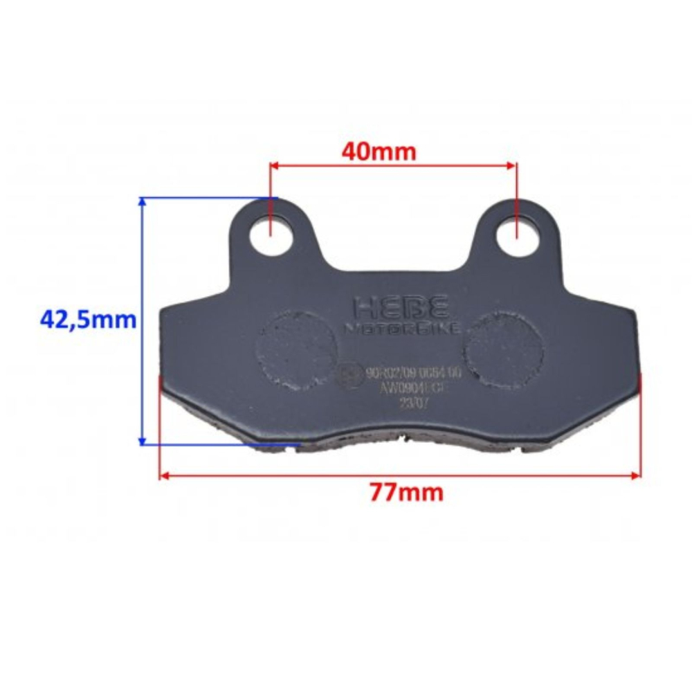 Set placute frana triciclu electric, cvadricicluri, 77mm lungime, 9mm grosime [2]