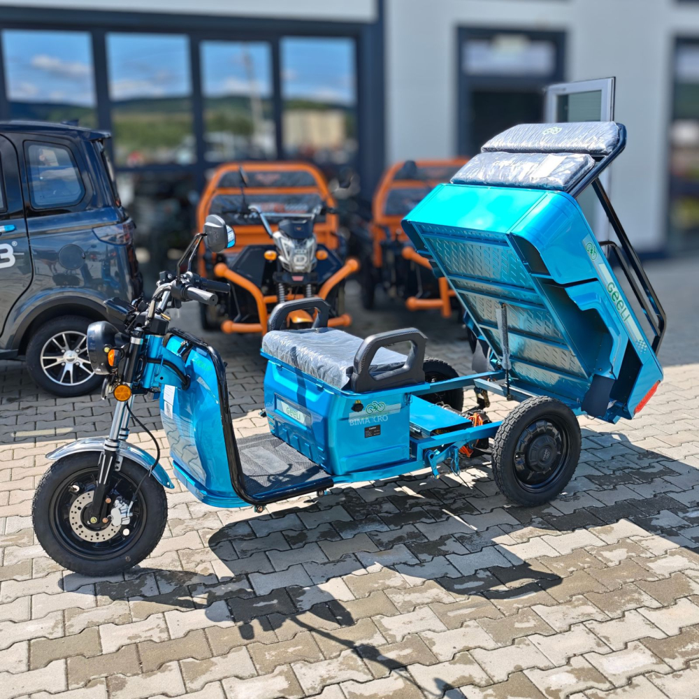 Triciclu Electric cu bena, motor 1500W, Fara Permis, Autonomie 50-80km, CIV INCLUS [14]