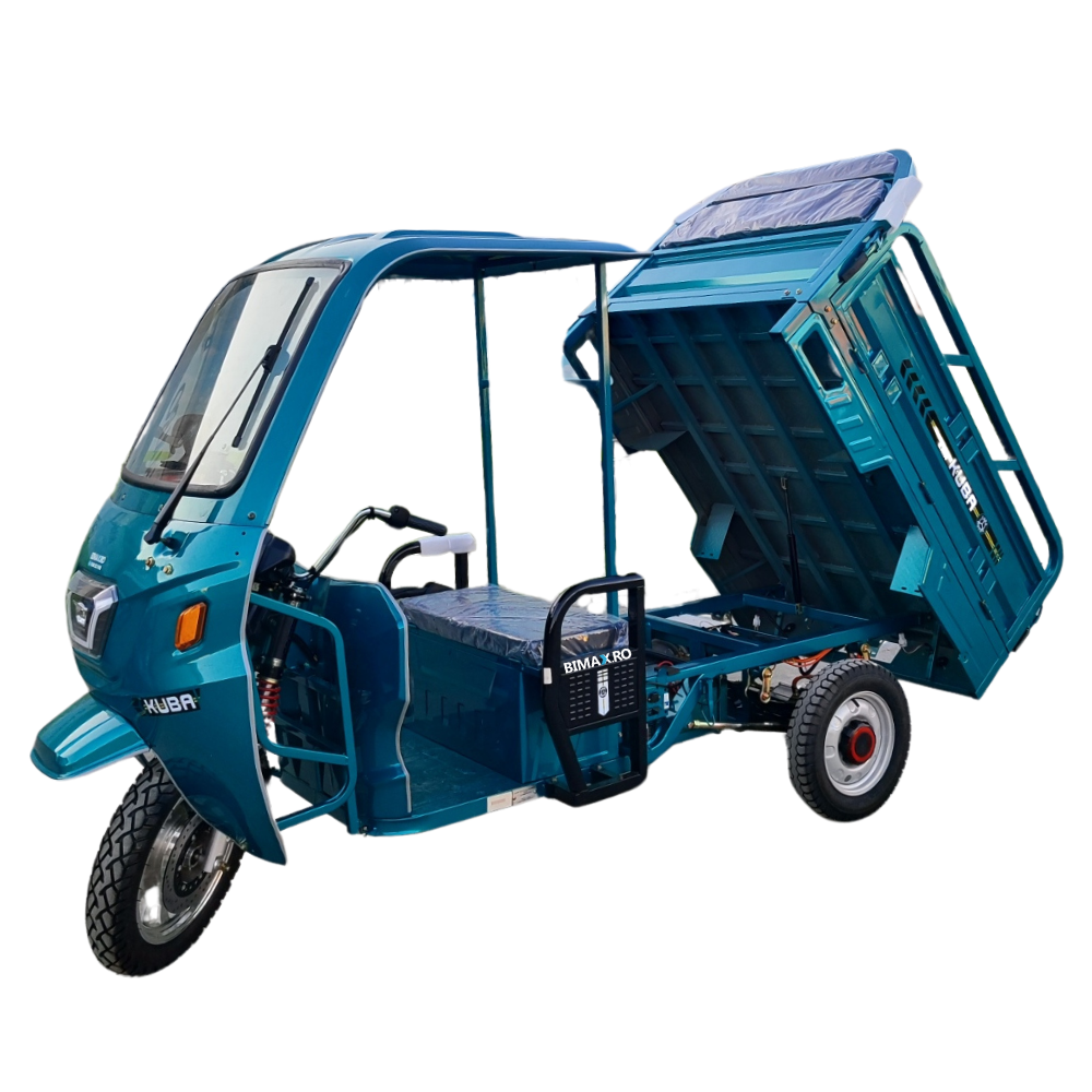 Triciclu Electric cu cabina, Fara Permis (25km/h), Motor 1500W, autonomie max 70km, 72V 58Amperi, Bena Basculabila, Masa Maxima 603kg, Carte RAR inclusa, Kuba GL 35000 [5]