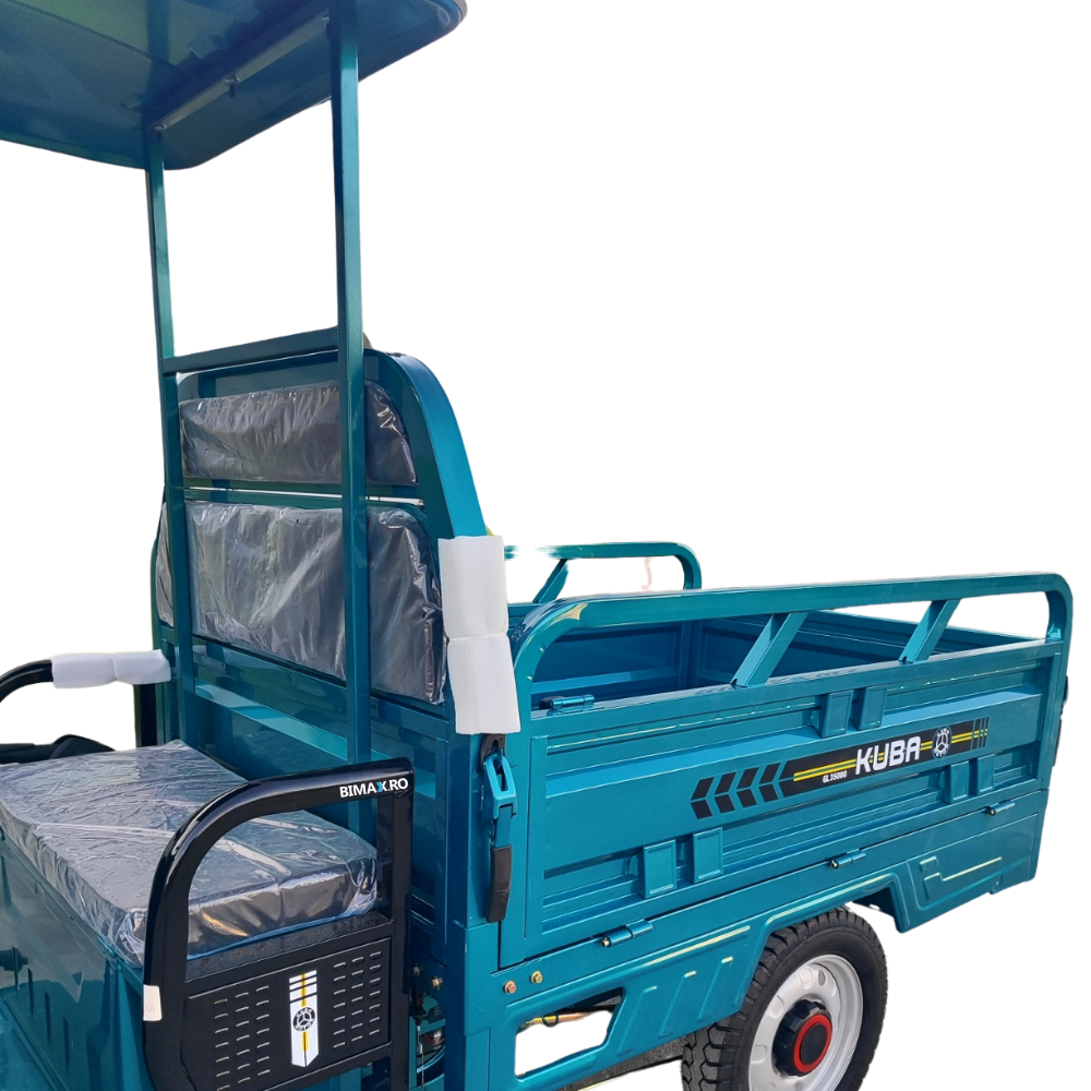 Triciclu Electric cu cabina, Fara Permis (25km/h), Motor 1500W, autonomie max 70km, 72V 58Amperi, Bena Basculabila, Masa Maxima 603kg, Carte RAR inclusa, Kuba GL 35000 [13]