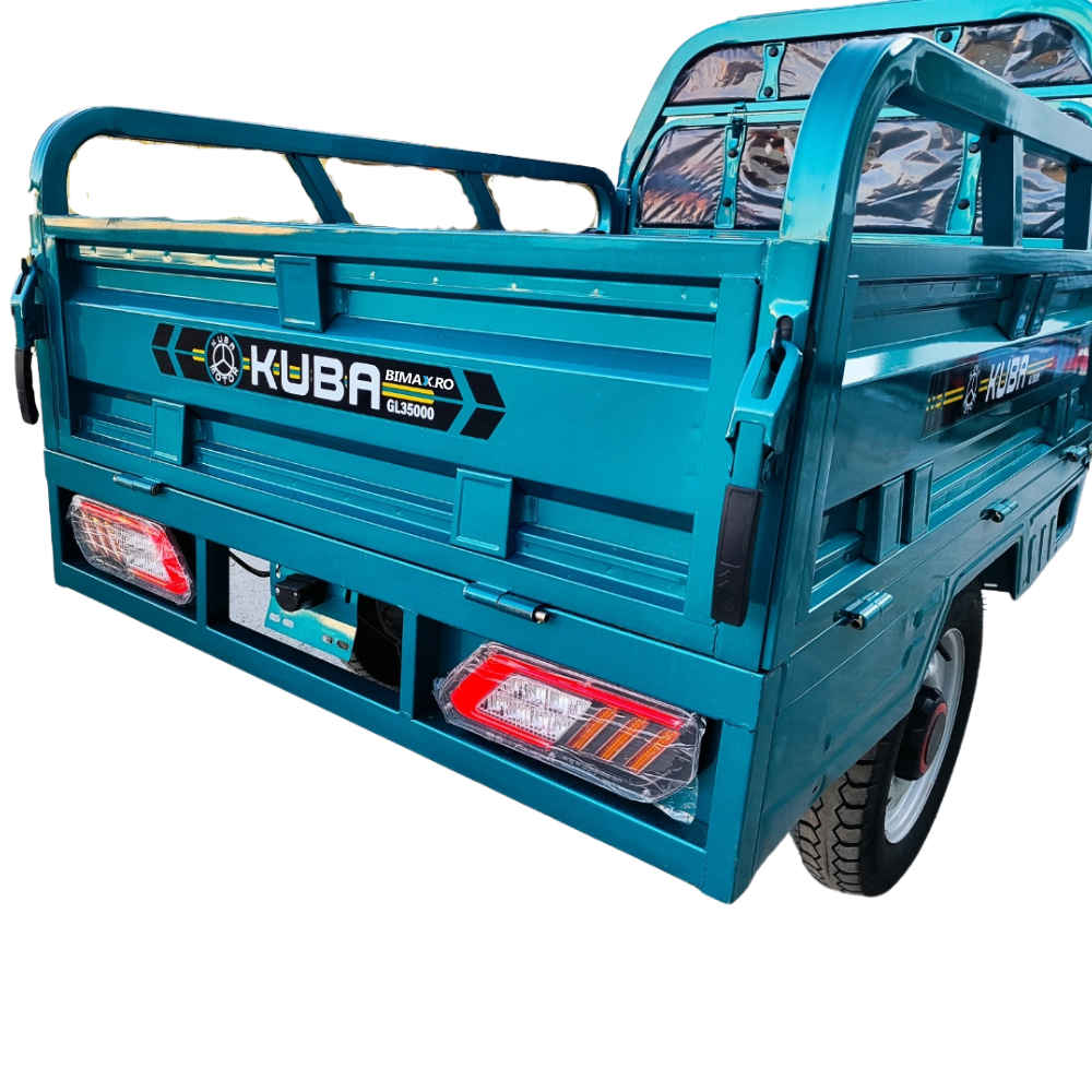 Triciclu Electric cu cabina, Fara Permis (25km/h), Motor 1500W, autonomie max 70km, 72V 58Amperi, Bena Basculabila, Masa Maxima 603kg, Carte RAR inclusa, Kuba GL 35000 [10]