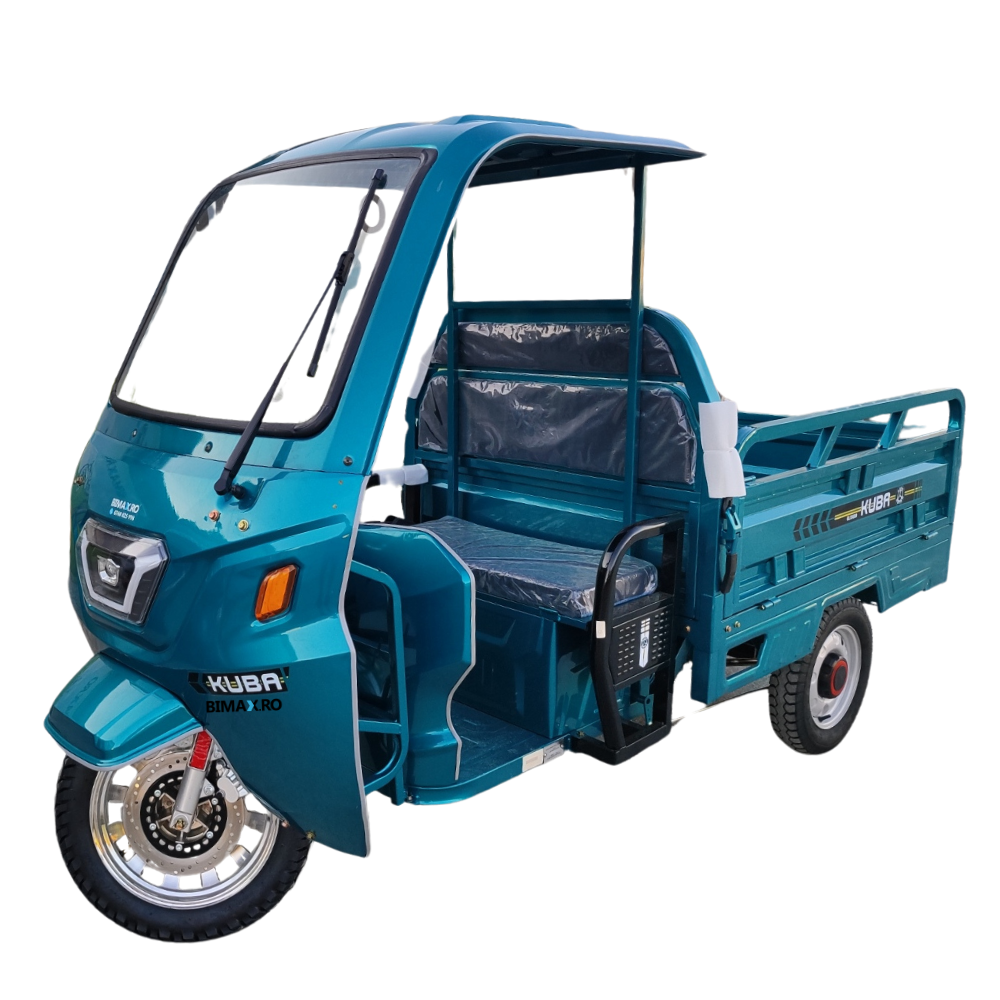 Triciclu Electric cu cabina, Fara Permis (25km/h), Motor 1500W, autonomie max 70km, 72V 58Amperi, Bena Basculabila, Masa Maxima 603kg, Carte RAR inclusa, Kuba GL 35000 [2]