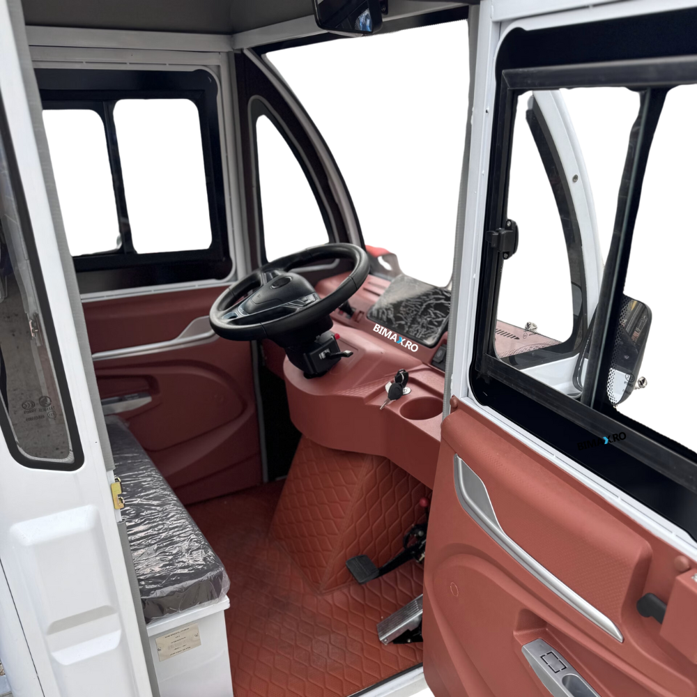 Triciclu Electric utilitar cu cabina inchisa, Fara Permis (viteza max 25km/h), Kuba E-Kamyonet cu volan, autonomie max 70km, 72V 58Amperi, Bena Basculabila, Masa Maxima 676kg, Carte RAR inclusa [7]