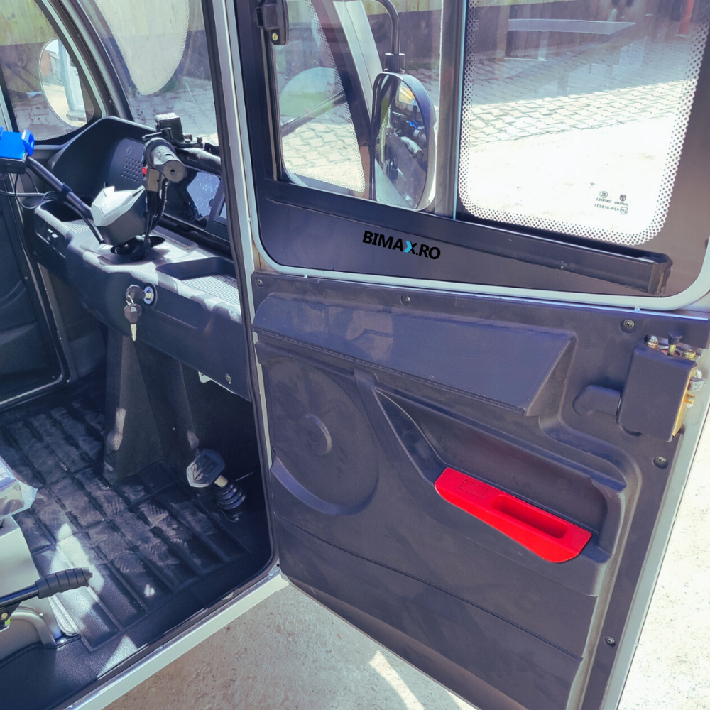 Triciclu electric cu Cabina inchisa, fara permis (25km/h), JP3000, cu ghidon, bena basculabila, autonomie max 42km,  masa maxima 621kg, Carte RAR (CIV) inclus [17]