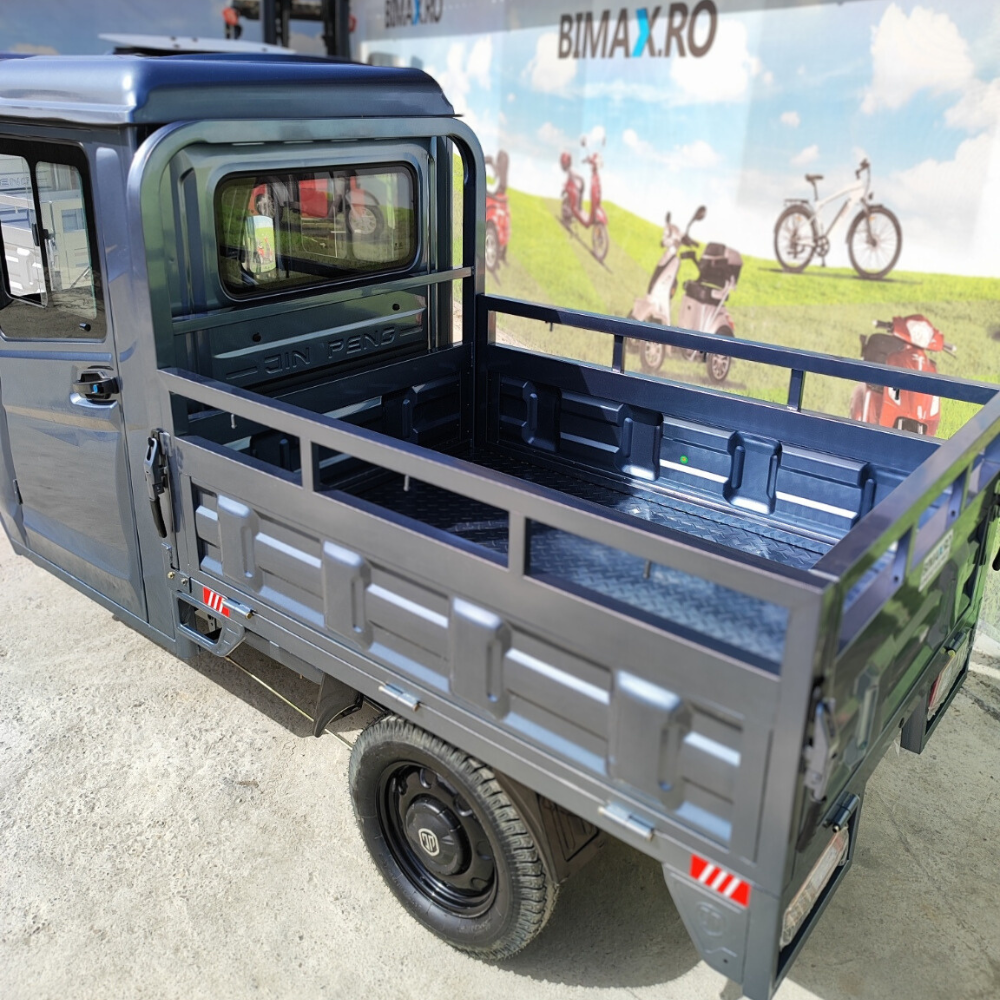 Triciclu electric cu Cabina inchisa, fara permis (25km/h), JP3000, cu ghidon, bena basculabila, autonomie max 42km,  masa maxima 621kg, Carte RAR (CIV) inclus [4]